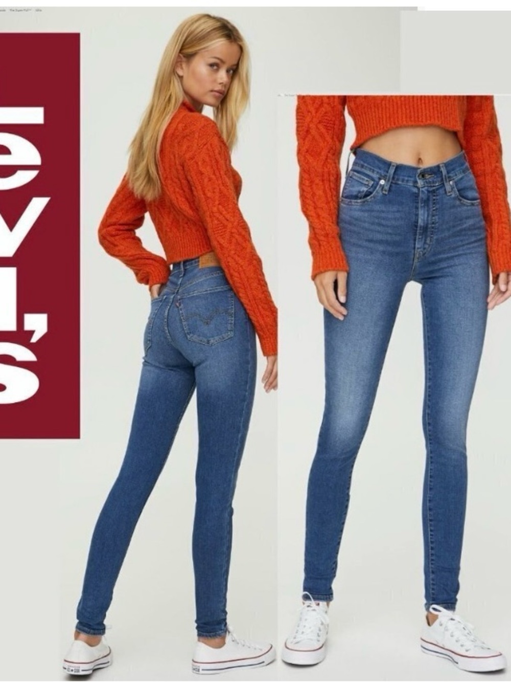 Levi's Medium Wash Mile High Super Skinny Jeans